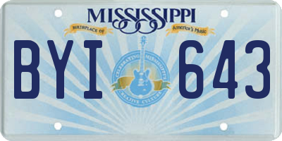 MS license plate BYI643