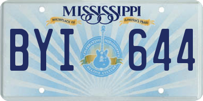 MS license plate BYI644