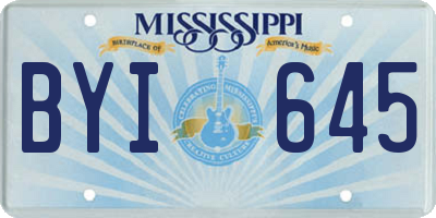 MS license plate BYI645
