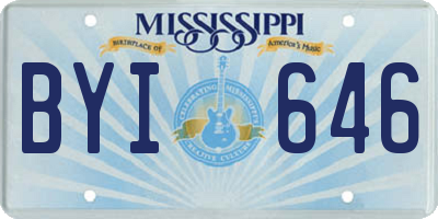 MS license plate BYI646