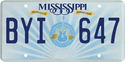 MS license plate BYI647