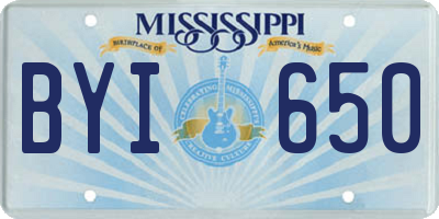 MS license plate BYI650