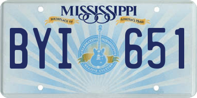 MS license plate BYI651