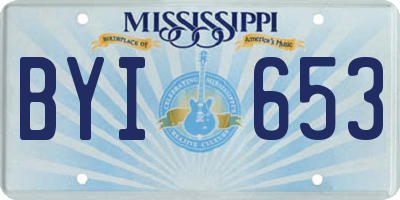 MS license plate BYI653