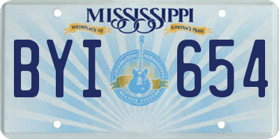 MS license plate BYI654