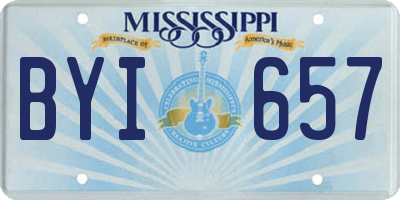 MS license plate BYI657