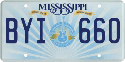 MS license plate BYI660