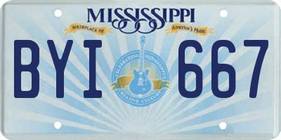 MS license plate BYI667