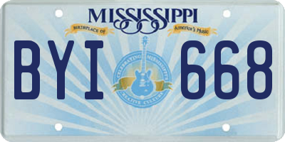 MS license plate BYI668