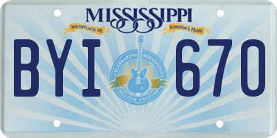 MS license plate BYI670
