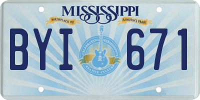MS license plate BYI671