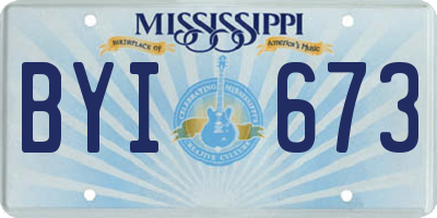 MS license plate BYI673