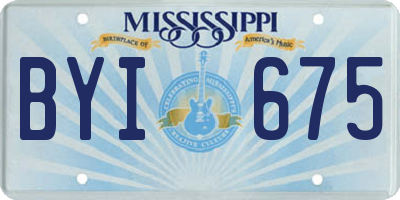 MS license plate BYI675