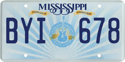 MS license plate BYI678