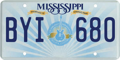 MS license plate BYI680