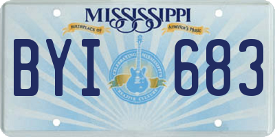 MS license plate BYI683