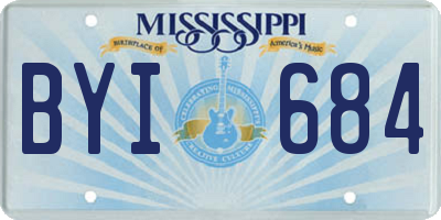 MS license plate BYI684