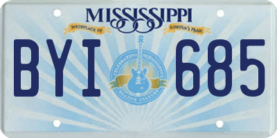 MS license plate BYI685