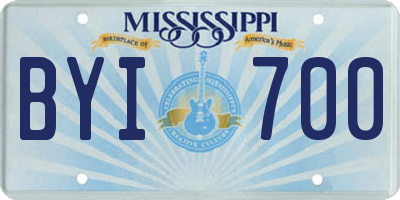 MS license plate BYI700