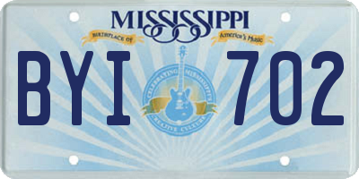 MS license plate BYI702