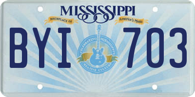 MS license plate BYI703