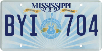 MS license plate BYI704