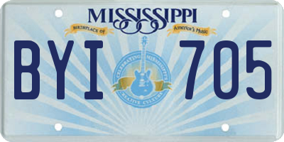 MS license plate BYI705