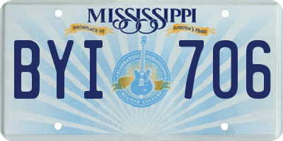 MS license plate BYI706