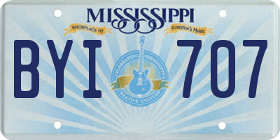 MS license plate BYI707