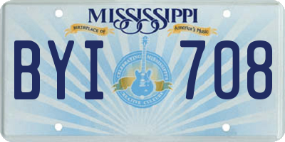 MS license plate BYI708