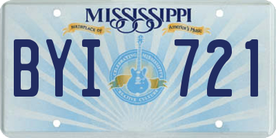 MS license plate BYI721