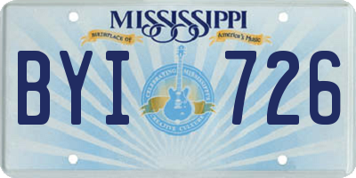 MS license plate BYI726