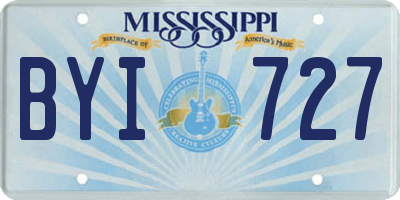 MS license plate BYI727