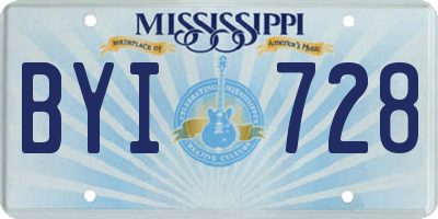 MS license plate BYI728