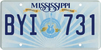 MS license plate BYI731