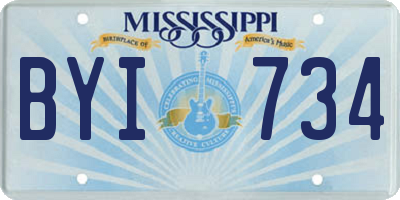 MS license plate BYI734