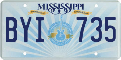 MS license plate BYI735
