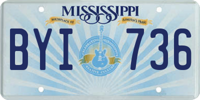 MS license plate BYI736