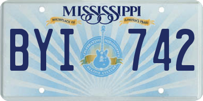 MS license plate BYI742