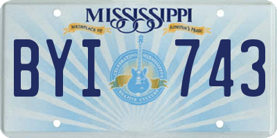 MS license plate BYI743