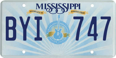 MS license plate BYI747