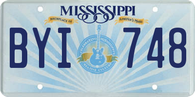 MS license plate BYI748