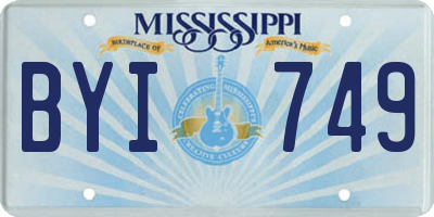 MS license plate BYI749