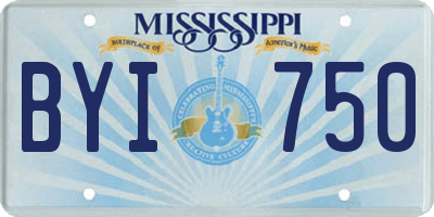 MS license plate BYI750