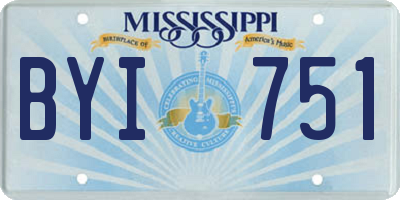 MS license plate BYI751