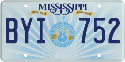 MS license plate BYI752