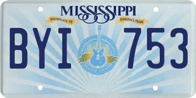 MS license plate BYI753