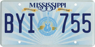 MS license plate BYI755