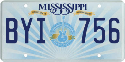 MS license plate BYI756