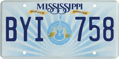 MS license plate BYI758